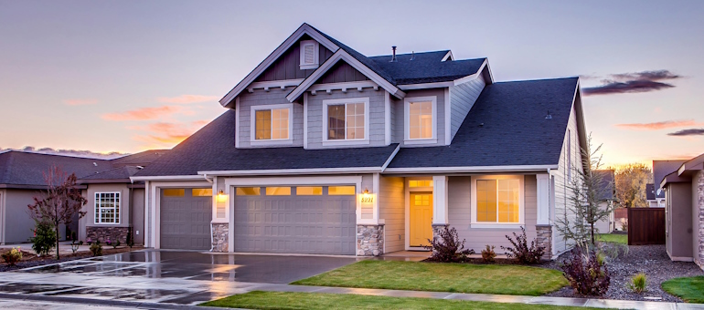 House at dusk