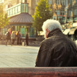 elderly man on bench