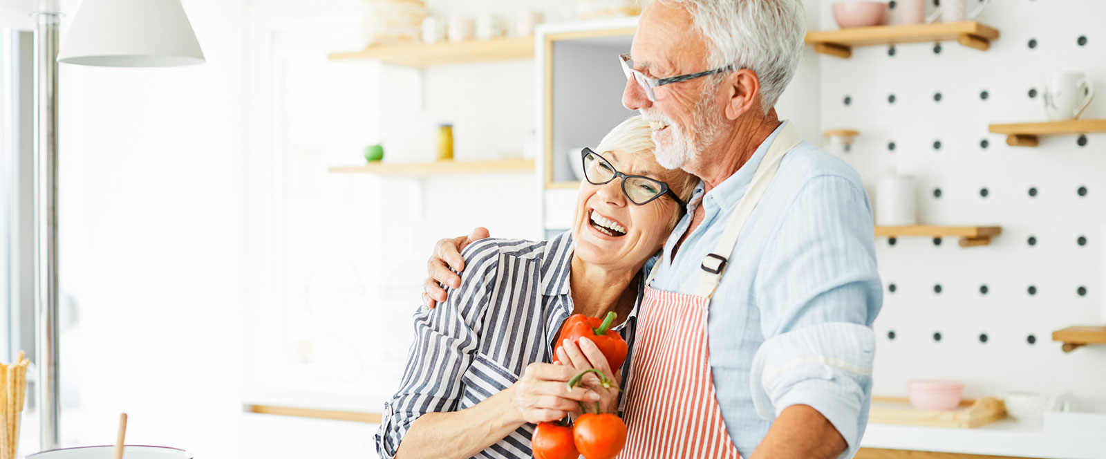 Senior couple in kitchen